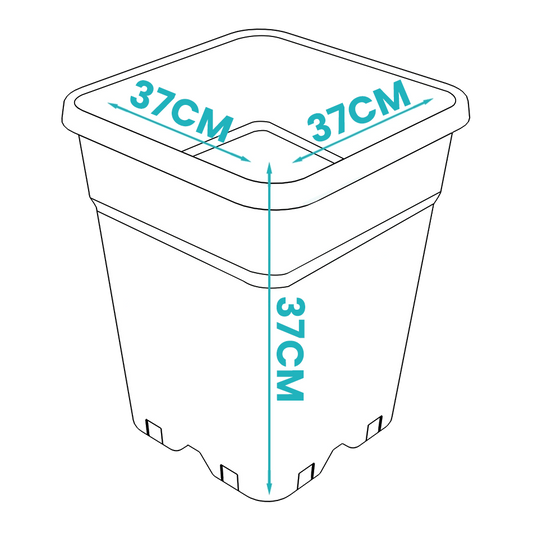 Square Plastic Plant Pot – 36L / 26cm